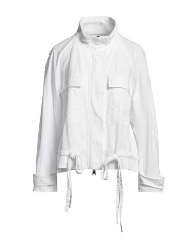 Dondup Woman Denim Outerwear White Size 6 Cotton
