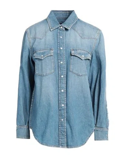 Dondup Woman Denim Shirt Blue Size 10 Cotton