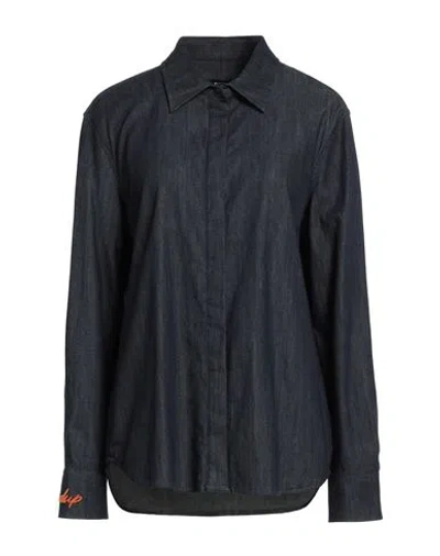 Dondup Woman Denim Shirt Blue Size 6 Cotton, Elastane