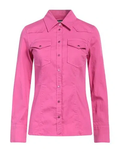 Dondup Woman Denim Shirt Magenta Size 2 Cotton, Elastane