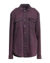 Dondup Woman Denim Shirt Purple Size L Cotton, Elastane In Purple