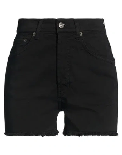 Dondup Woman Denim Shorts Black Size 24 Cotton, Elastomultiester, Elastane