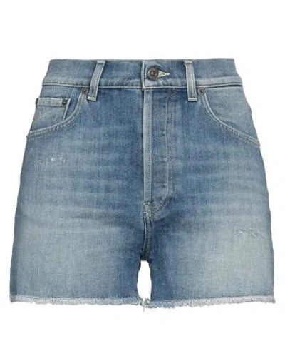 Dondup Woman Denim Shorts Blue Size 29 Cotton, Elastomultiester