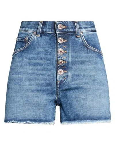 Dondup Woman Denim Shorts Blue Size 30 Cotton, Recycled Cotton