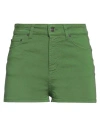 Dondup Woman Denim Shorts Green Size 27 Cotton, Elastomultiester, Elastane In Green