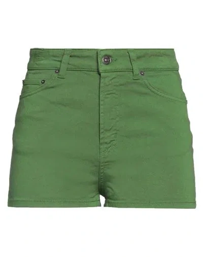Dondup Woman Denim Shorts Green Size 27 Cotton, Elastomultiester, Elastane