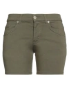 Dondup Woman Denim Shorts Military Green Size 25 Cotton, Elastomultiester, Elastane In Green