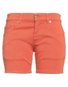 Dondup Woman Denim Shorts Rust Size 28 Cotton, Elastomultiester, Elastane In Red