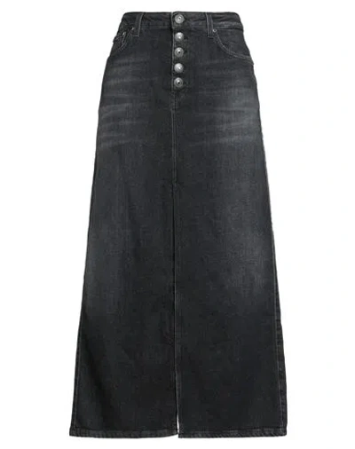 Dondup Woman Denim Skirt Black Size 29 Cotton, Elastane