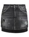Dondup Woman Denim Skirt Black Size 30 Cotton, Elastane In Black