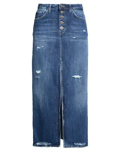 Dondup Woman Denim Skirt Blue Size 24 Cotton