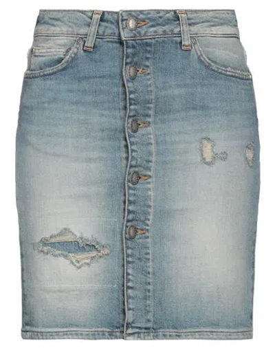 Dondup Woman Denim Skirt Blue Size 31 Organic Cotton, Recycled Elastane