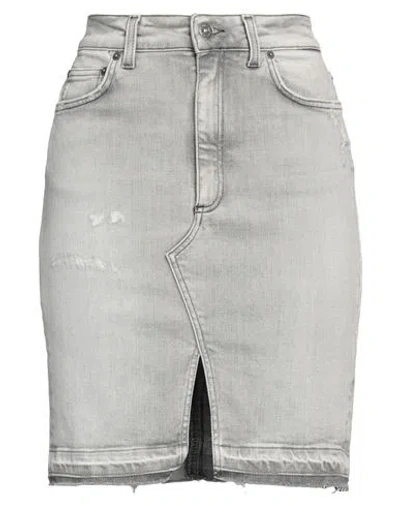 Dondup Woman Denim Skirt Grey Size 28 Organic Cotton, Recycled Elastane