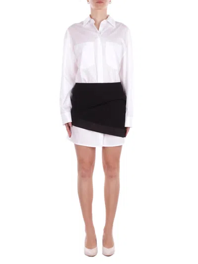 Dondup Woman Dress Da493cf0200m 000 Dress In Gabardina Dyed White Thread
