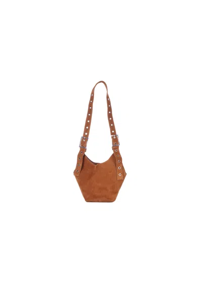 Dondup Woman Handbag Wb305pl0659d 016 Small Hobo In Hazelnut Crust In Other