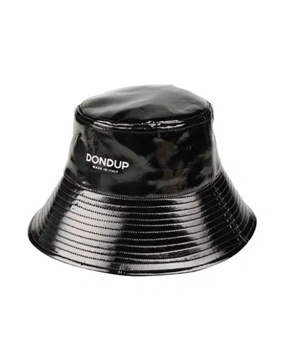 Dondup Woman Hat Black Size M Polyurethane, Polyester, Elastane