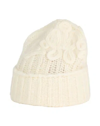 Dondup Woman Hat Cream Size Onesize Acrylic, Polyamide, Mohair Wool In White
