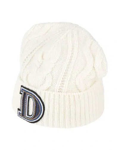 Dondup Woman Hat Cream Size Onesize Wool, Polyamide In White
