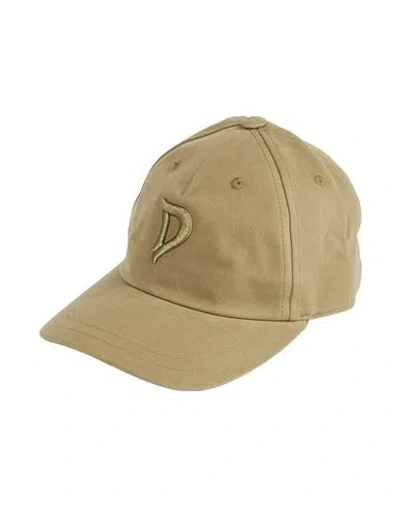 Dondup Woman Hat Military Green Size Onesize Cotton In Brown