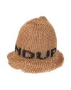 Dondup Woman Hat Sand Size Onesize Viscose In Brown