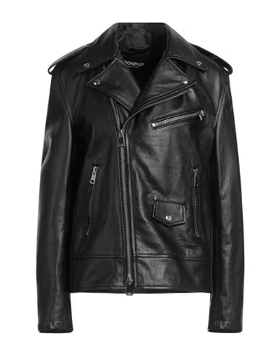 Dondup Woman Jacket Black Size 16 Calfskin