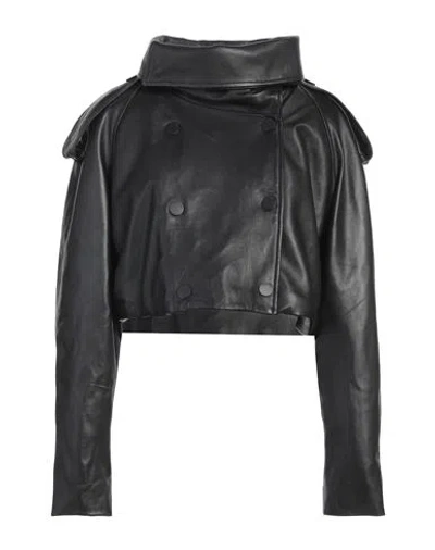 Dondup Woman Jacket Black Size 6 Lambskin