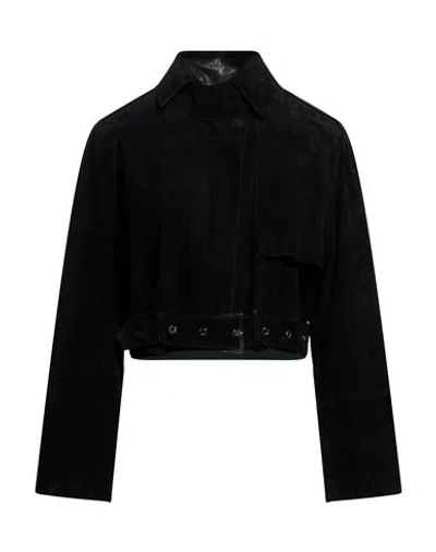Dondup Woman Jacket Black Size 8 Lambskin