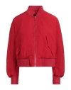 Dondup Woman Jacket Red Size 6 Polyamide, Polyester, Elastane