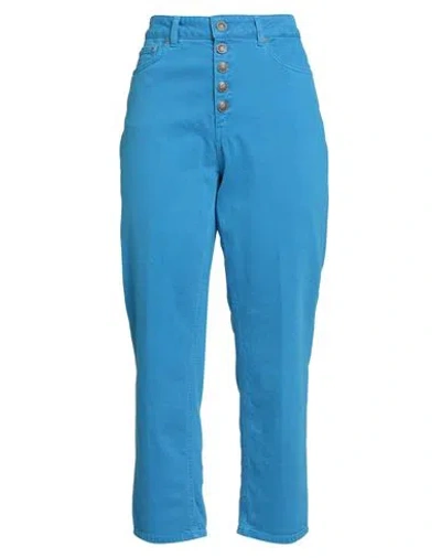 Dondup Woman Jeans Azure Size 30 Cotton, Elastane In Blue