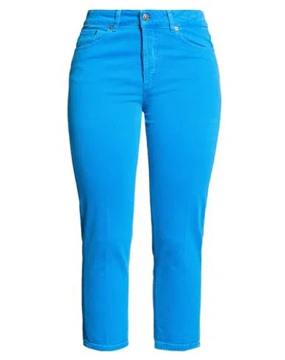 Dondup Woman Jeans Azure Size 32 Cotton, Elastane In Blue