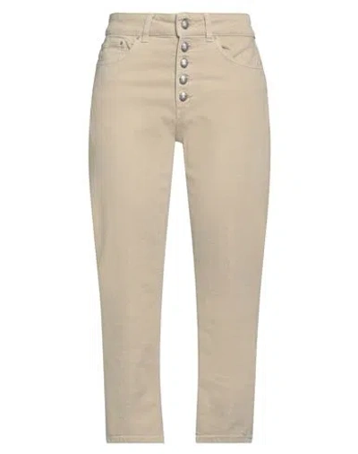 DONDUP DONDUP WOMAN JEANS BEIGE SIZE 26 COTTON, ELASTANE