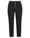 Dondup Single-row Buttoned Tapered Casual Pants In Black
