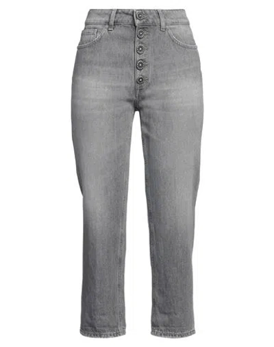 Dondup Woman Jeans Black Size 31 Cotton In Gray