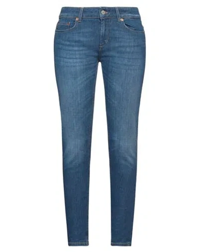 DONDUP DONDUP WOMAN JEANS BLUE SIZE 30 COTTON, ELASTOMULTIESTER, ELASTANE