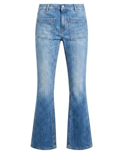 Dondup Woman Jeans Blue Size 26 Cotton, Elastomultiester