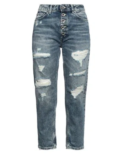 Dondup Koon Destroyed Effect Jeans In Light Denim