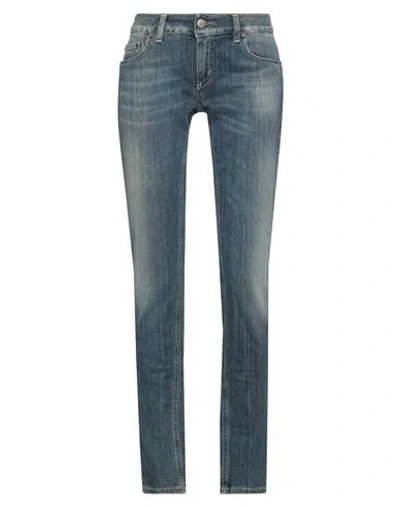 DONDUP DONDUP WOMAN JEANS BLUE SIZE 27 COTTON, ELASTOMULTIESTER