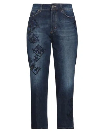 Dondup Woman Denim Pants Blue Size 28 Cotton