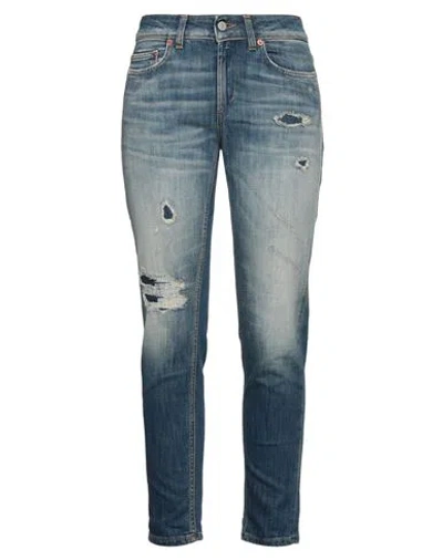 Dondup Woman Jeans Blue Size 24 Cotton, Elastomultiester, Polyester