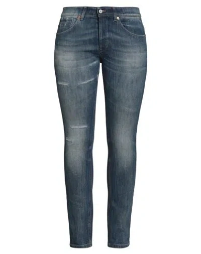 Dondup Woman Jeans Blue Size 30 Cotton, Elastomultiester