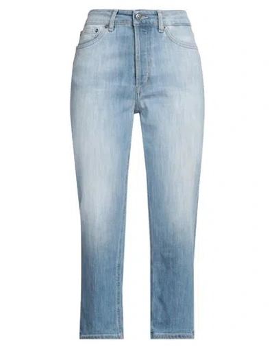 DONDUP DONDUP WOMAN JEANS BLUE SIZE 31 COTTON, ELASTOMULTIESTER
