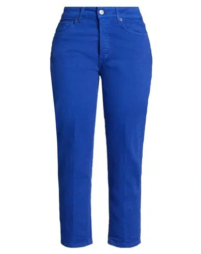 Dondup Woman Jeans Bright Blue Size 30 Cotton, Elastane