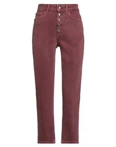 Dondup Woman Jeans Burgundy Size 29 Cotton, Elastane