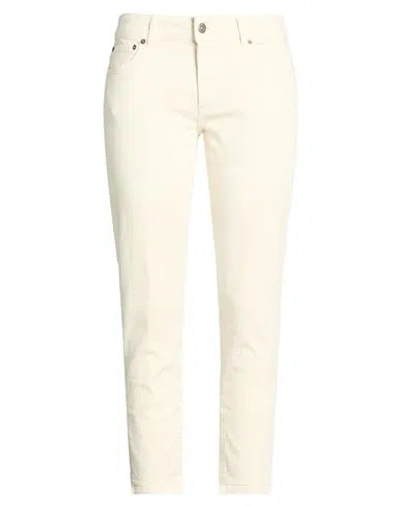 Dondup Woman Jeans Cream Size 31 Cotton, Elastomultiester, Elastane In White