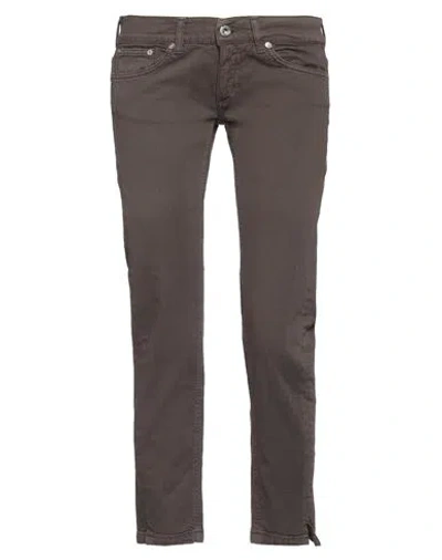 Dondup Woman Jeans Dark Brown Size 30 Cotton, Elastane