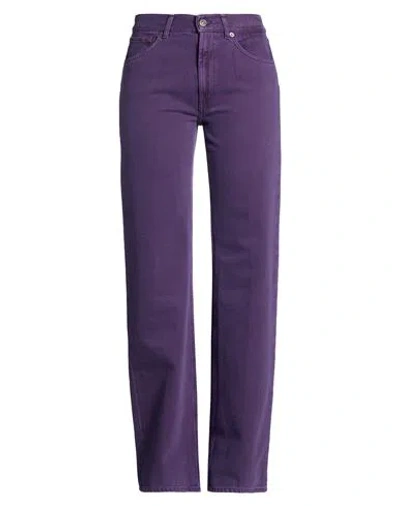 Dondup Woman Jeans Dark Purple Size 27 Cotton In Blue