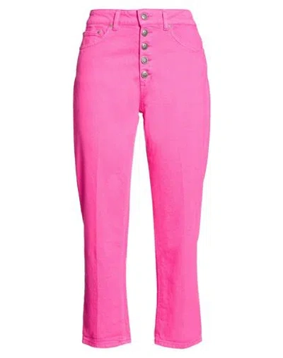 Dondup Woman Jeans Fuchsia Size 32 Cotton, Elastane In Pink