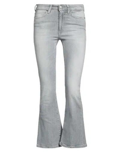Dondup Woman Jeans Grey Size 26 Organic Cotton, Recycled Elastane In Gray