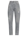 Dondup Woman Denim Pants Grey Size 32 Cotton In Grey