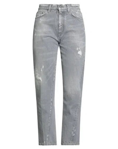 Dondup Woman Jeans Grey Size 30 Cotton In Gray